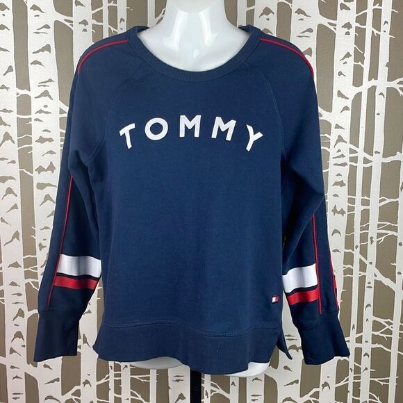 Tommy Hilfiger Sport Navy Blue French Terry Sweatshirt sz M - Picture 1 of 5